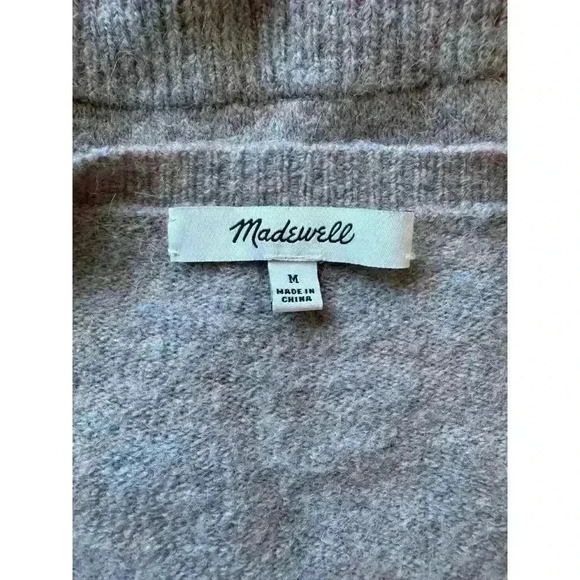 Women's Madewell Wrap Front Pullover Sweater Heatherd Boysenberry Size Medium - Picture 4 of 6